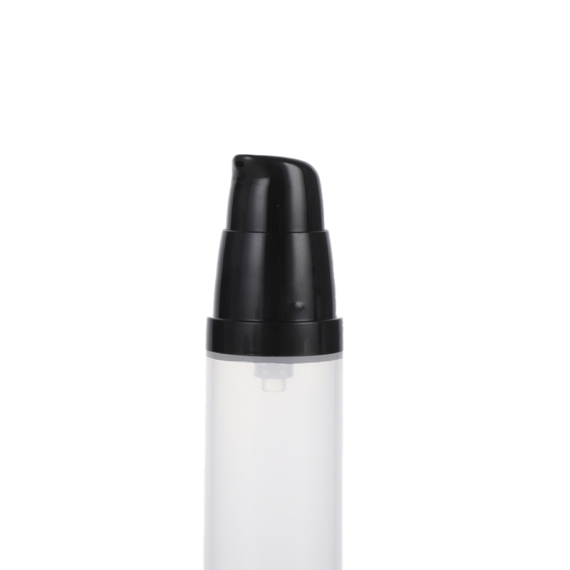 SG611 20ml 30ml 50ml Black Pump Airless Bottle With Transparent Bottle Body