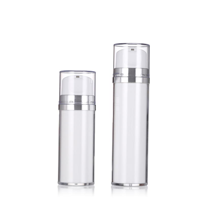 SG311 40ml 80ml 120ml Double Walled Airless White And Silver Cream Pump Bottle Customizable 